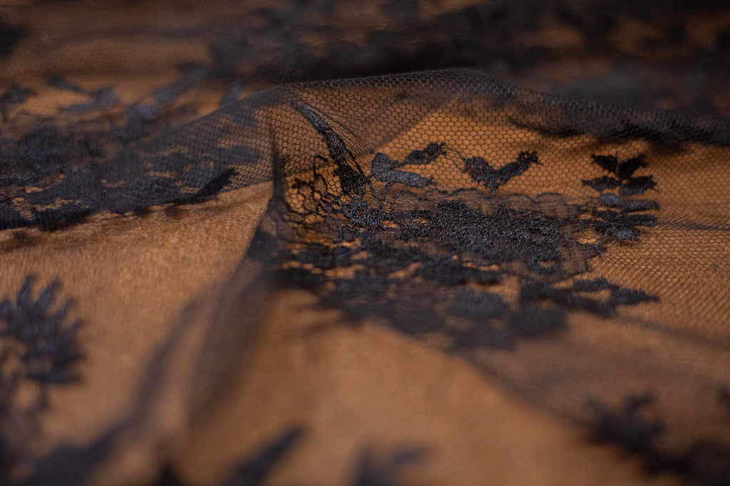 Floral Lace in Black, Made in France