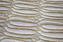 Abstract Lace in Black & Gold Metallic, Made in France