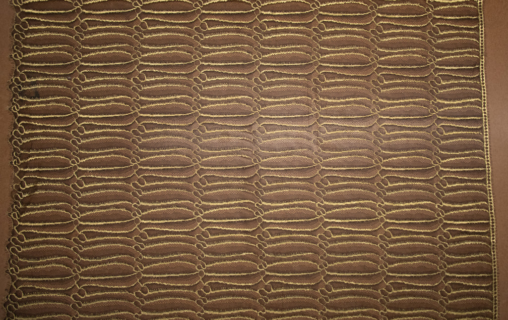 Abstract Lace in Black & Gold Metallic, Made in France