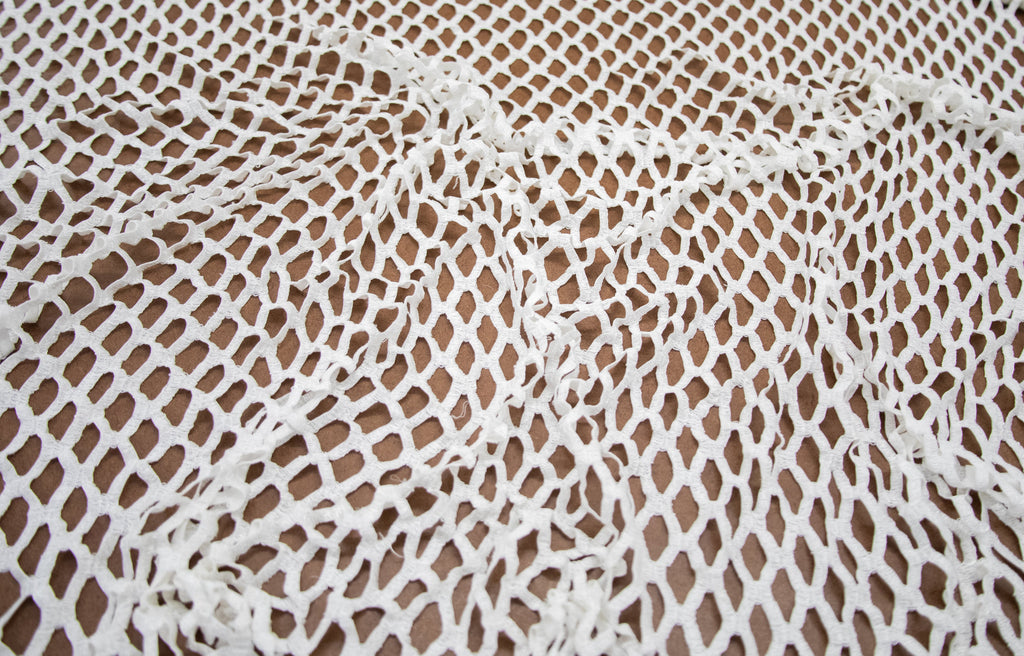 Abstract Stretch Lace in Off-White, Made in France