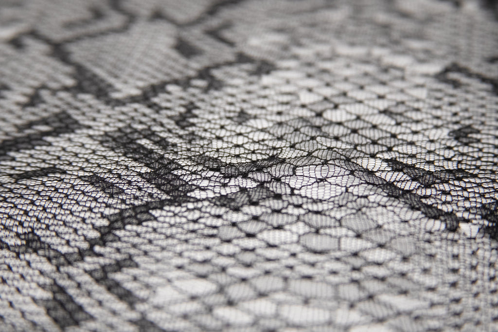 Abstract Chantilly Lace in Black, Made in France