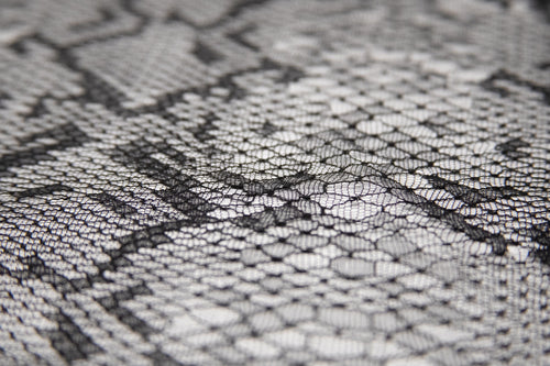 Abstract Chantilly Lace in Black, Made in France