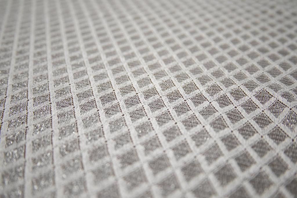 Abstract Lace in Off-White & Silver, Made in France