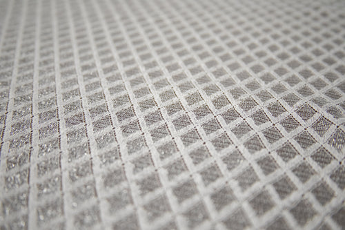 Abstract Lace in Off-White & Silver, Made in France