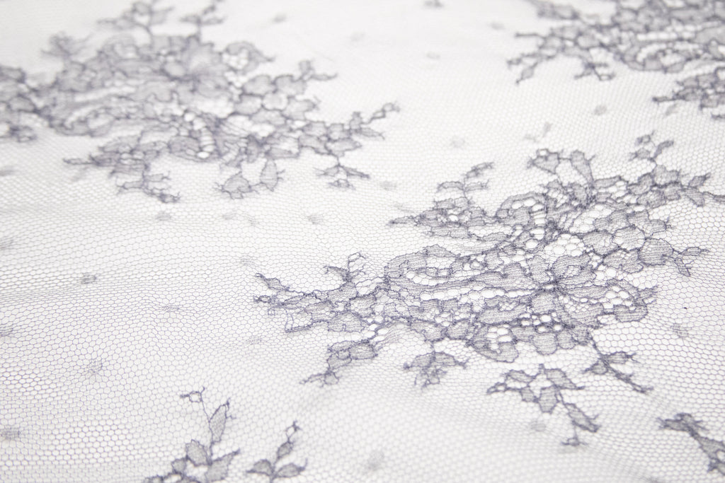 Chantilly Lace in Dark Grey, Made in France