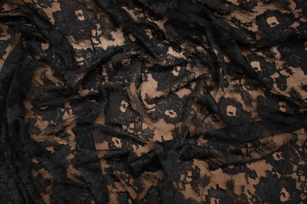 Floral Lace in Black, Made in France