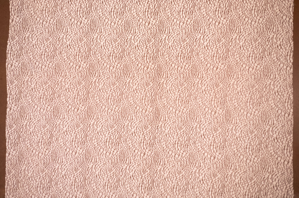 Abstract Stretch Lace in Light Peach & Nude, Made in France