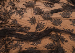 The Best French Leavers Allover Black Floral Lace
