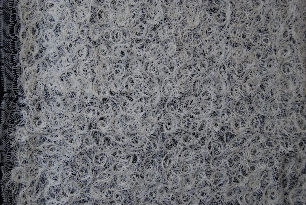 Abstract Embroidered Lace in Off-White, Made in France