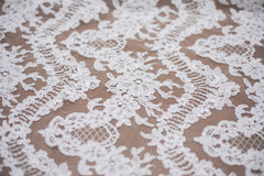 The Best French Leavers Allover Optic White Alençon Lace