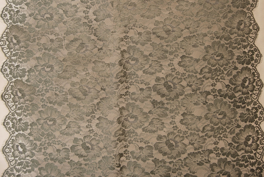 Floral Cotton Lace in Teal, Made in France