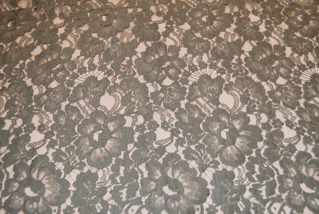 Floral Cotton Lace in Teal, Made in France