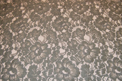 Floral Cotton Lace in Teal, Made in France