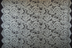 Floral Cotton Lace in Teal, Made in France