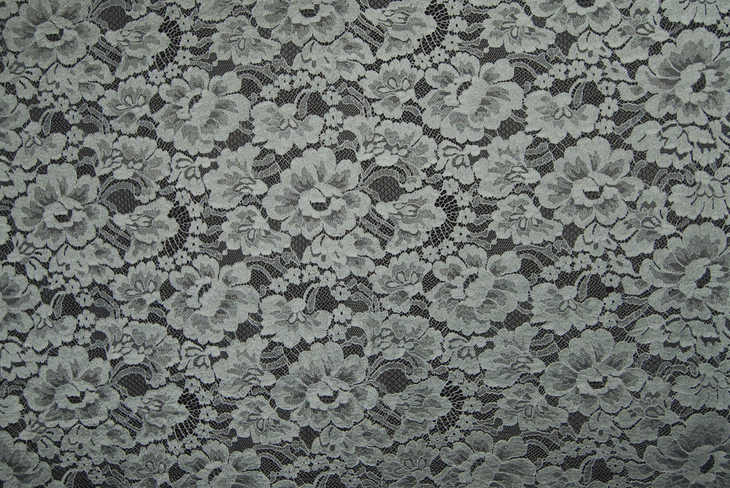 Floral Cotton Lace in Teal, Made in France