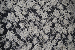 Alencon Pearled Lace in Off-White, Made in France