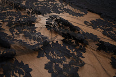 The Best French Leavers Allover Black Floral Lace