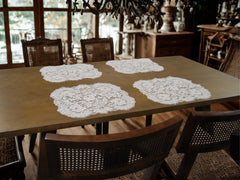 Floral Table Placemat in Off-White, Made in France