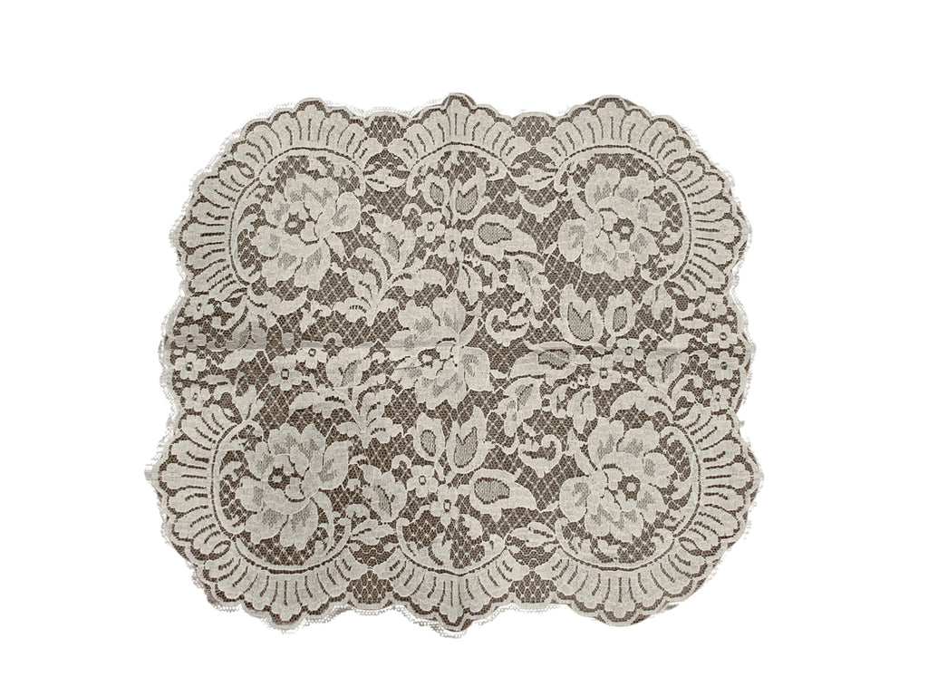 Floral Table Placemat in Off-White, Made in France
