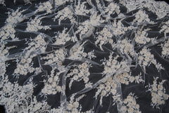 Alencon Rose Bridal Lace in Off-White Champagne, Made in France