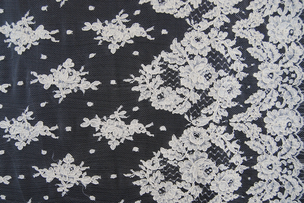 Alencon Bridal Lace in Off-White, Made in France