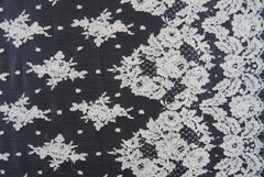 Alencon Bridal Lace in Off-White, Made in France
