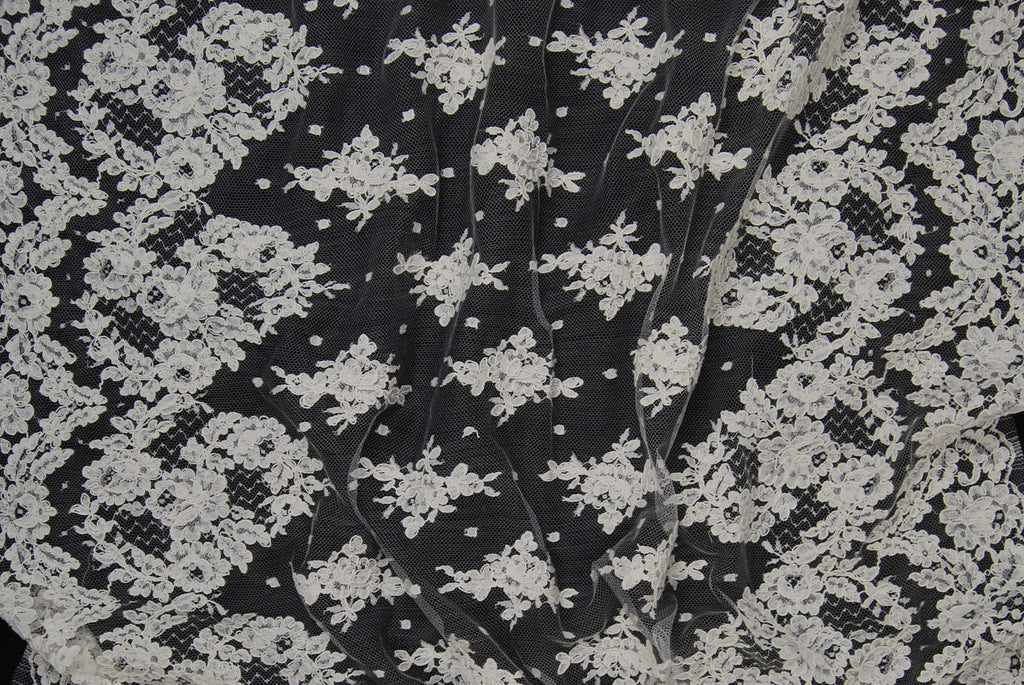Alencon Bridal Lace in Off-White, Made in France