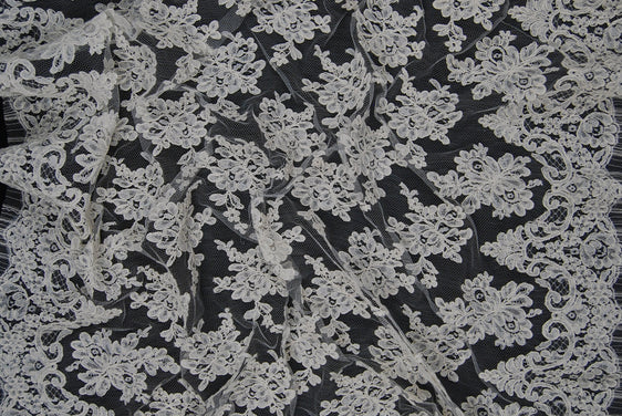 Alencon Bridal Lace in Off-White, Made in France