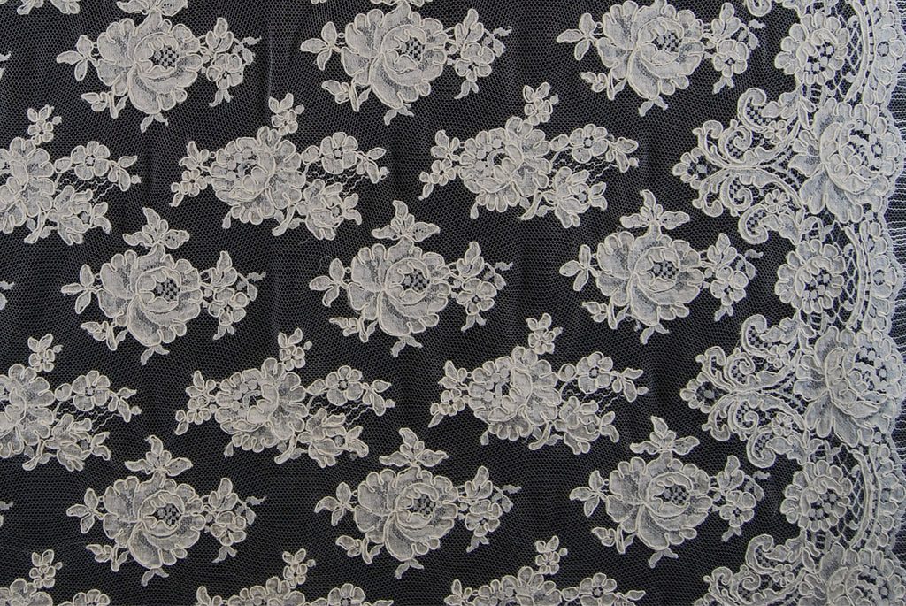 Alencon Bridal Lace in Off-White, Made in France