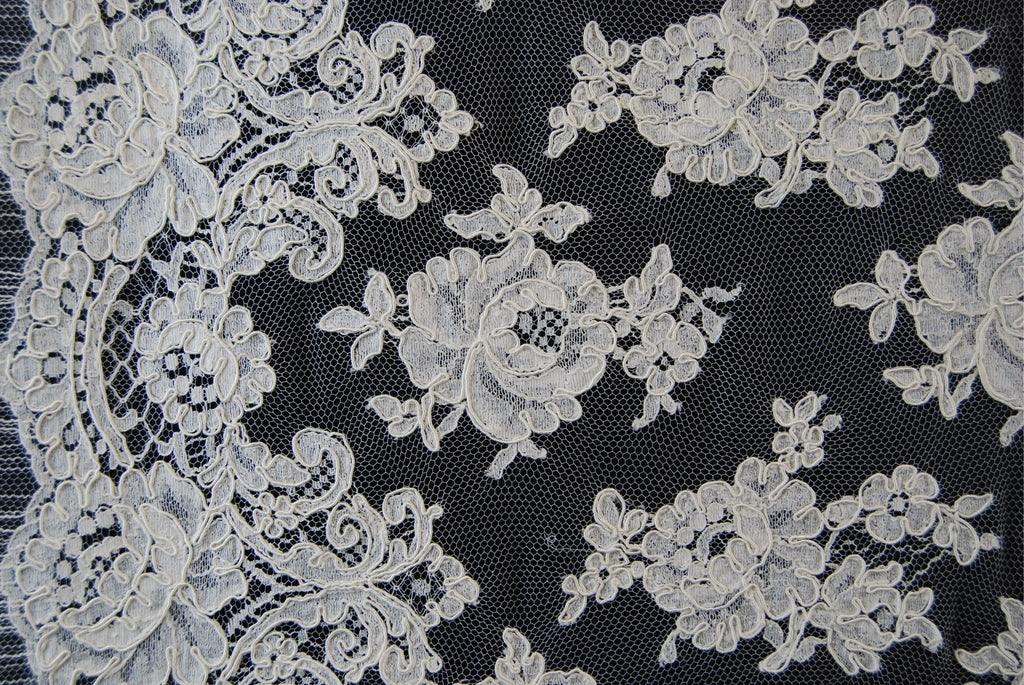 Alencon Bridal Lace in Off-White, Made in France