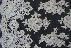 Alencon Bridal Lace in Off-White, Made in France