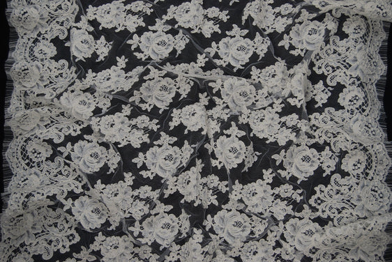 Alencon Bridal Lace in Off-White, Made in France