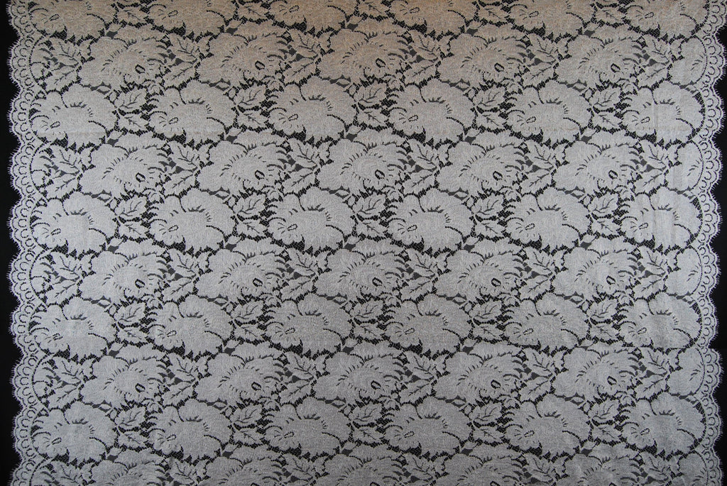 Floral Lace in Off-White/White, Made in France