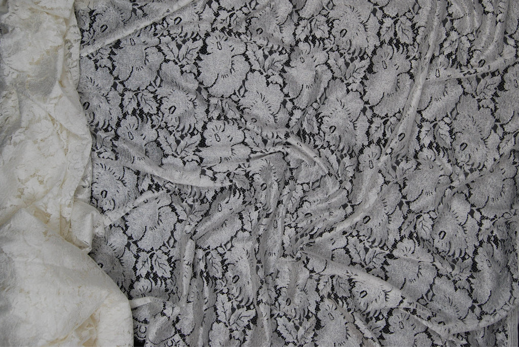 Floral Lace in Off-White/White, Made in France