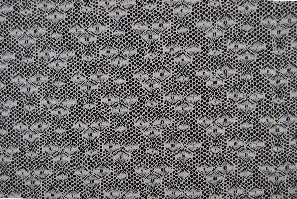 Abstract Cotton Lace in Off-White, Made in France