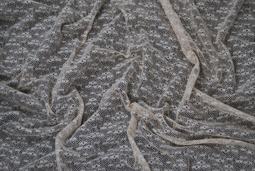 Abstract Cotton Lace in Off-White, Made in France
