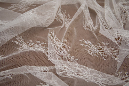 Bridal Chantilly Lace in Off-White, Made in France