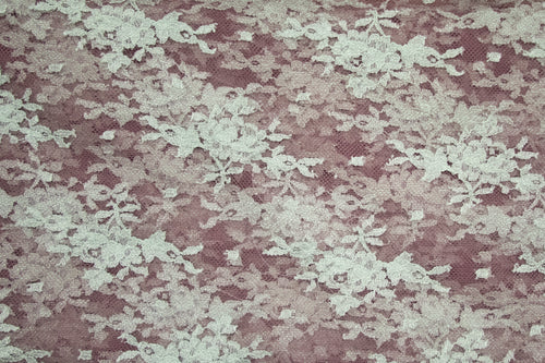 Floral Lace in Berry/Light Green, Made in France