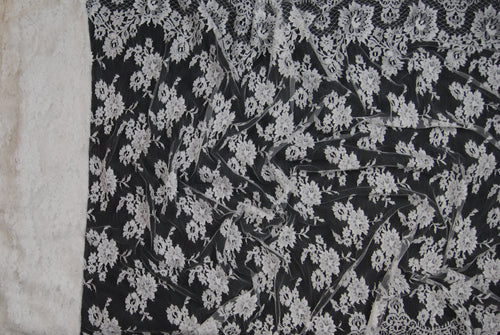 Floral Bridal Lace in Ivory, Made in France