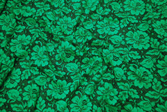 Floral Cotton Lace in Mint/Black, Made in France