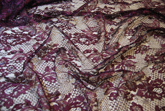 Floral Lace in Blue Sapphire/Red Amethyst Metallic, Made in France