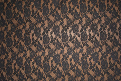 The Best French Leavers Allover Black Stretch Floral Lace