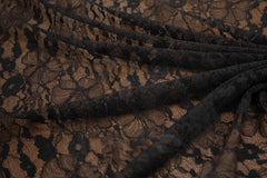 The Best French Leavers Allover Black Stretch Floral Lace