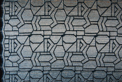 Abstract Lace in Metallic Silver Sapphire, Made in France