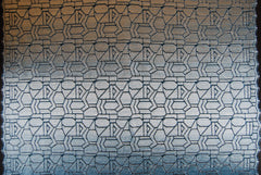 Abstract Lace in Metallic Silver Sapphire, Made in France