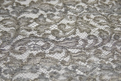The Best French Leavers Allover Black/Antique Silver metallic geometric Lace