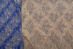 Floral Lace in Royal Blue Metallic, Made in France