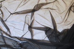 Cotton Tulle in Black, Made in France