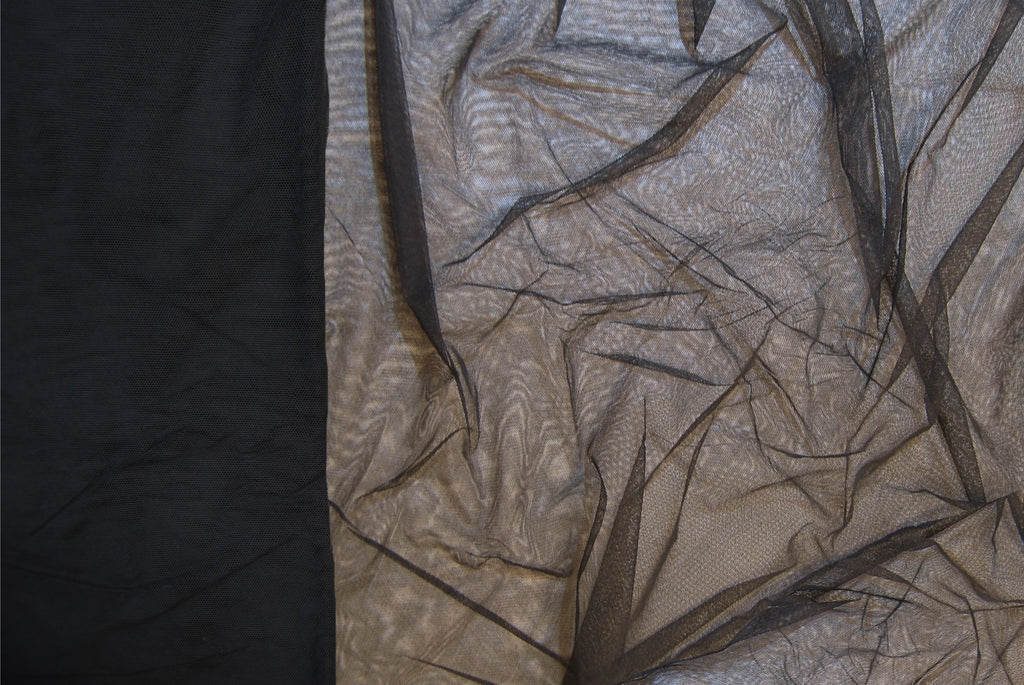 Cotton Tulle in Black, Made in France
