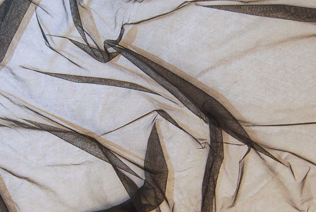 Cotton Tulle in Black, Made in France